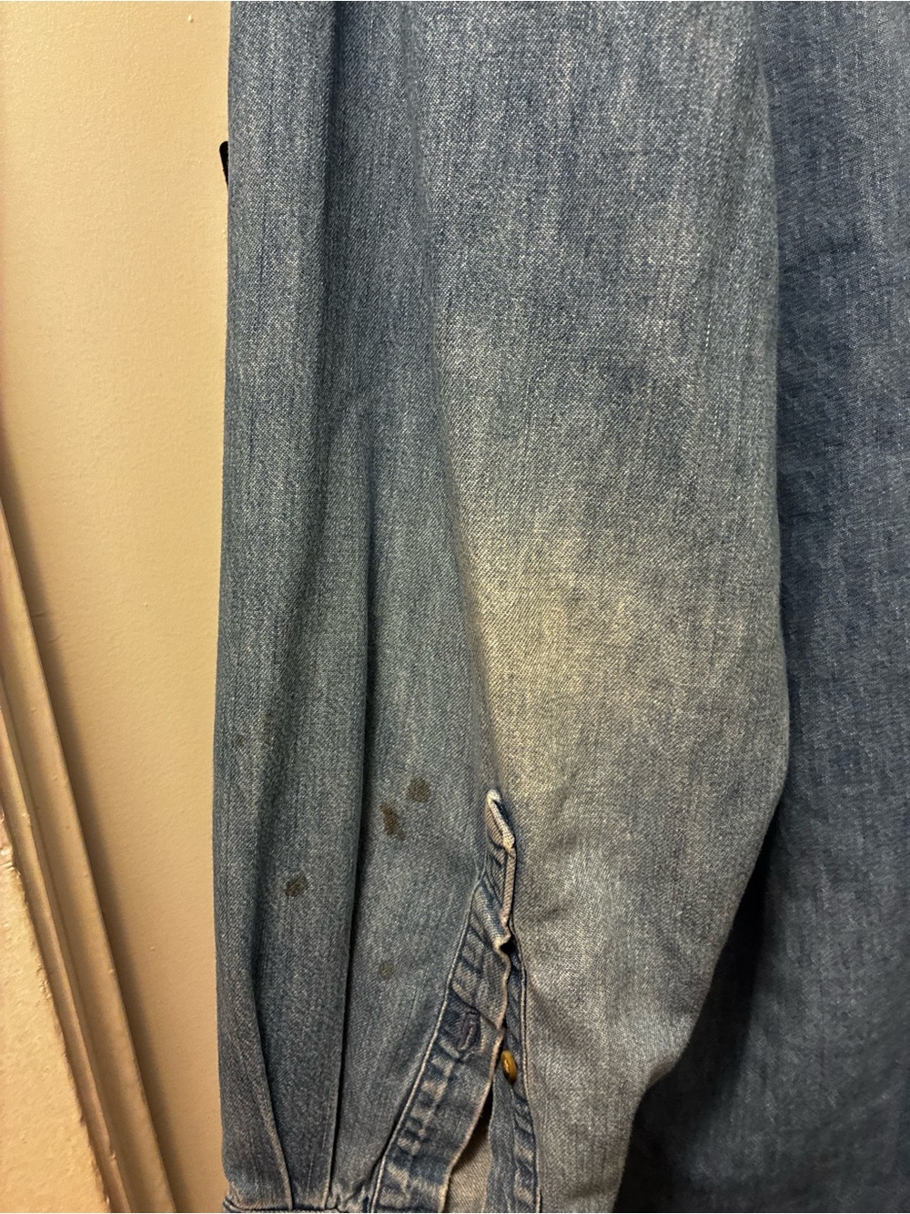 Oversize Lands End Blue Denim Button-up Overshirt - Picture 10 of 11